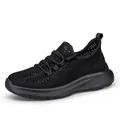 Zapatillas de malla tejida transpirable negras ligeras con diseño casual de cordones - EU 36 / Negro Mujer