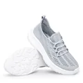 Scarpe sportive leggere in mesh grigio traspirante con suole spesse bianche antiscivolo da uomo - Grigio Chiaro Uomo