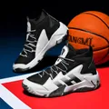 Mid-top basketball shoes in black and white finish with anti-slip rubber outsole - 39 / Black and White