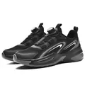 Men's breathable mesh running shoes in black and grey with convenient rotary buckle - EU 36 / Black and White