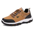 Men's outdoor hiking shoes in brown with durable reinforced toe and non-slip rubber sole - EU 38 / Yellow