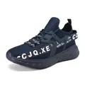 Scarpa da corsa leggera blu navy da uomo con tomaia in mesh e cinturini decorativi - EU 40 / Blu scuro