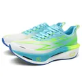 Running shoes in white, blue, and lime green with cushioned soles and 5.0 marking - EU 35 / White Green Blue