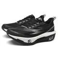 Black cushioned running shoes with breathable mesh and white midsole for sports - EU 35 / Black and White