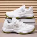 White and olive green breathable court shoes with knob lacing system for athletes - 36 / Grayish White