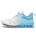 White and sky blue gradient athletic running shoes with swivel dial and full air cushion - EU 39 / Ice Blue White