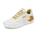 Chaussures de badminton blanches respirantes avec accents jaunes et support TPU - EU 36 / Platine