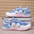 Baskets de tennis légères bleu et rose avec double système de laçage par bouton - EU 36 / Molette / Blanc Rose Lune