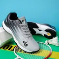 Grey gradient men's professional badminton shoes with breathable mesh and non-slip sole - EU 39 / Gray