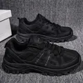 Outdoor hiking shoes in all-black mesh and synthetic leather with grippy rubber soles - EU 36 / Black