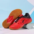 Breathable red badminton shoes with black accents and durable honeycombed rubber sole - EU 36 / Red