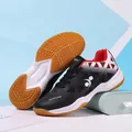Breathable black, white and red professional badminton shoes with non-slip gum rubber sole - EU 36 / Black