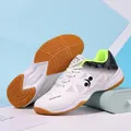 White and lime green breathable badminton sneakers with non-slip honeycomb rubber sole - EU 36 / White