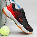Black and red lightweight professional indoor court shoes for badminton and tennis - EU 40 / Black Red