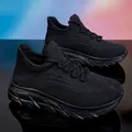 Scarpe da trekking traspiranti in maglia Fly-Knit nere leggere per uomo e donna - 35 / Scarpe Sportive in Mesh Fly-knit (602) / tutto nero