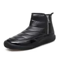 Waterproof black winter snow boots with quilted finish and side zipper for outdoor warmth - EU 35 / Black
