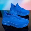 Scarpe da trekking in maglia blu reale traspirante con suola morbida sportiva - 35 / Scarpe Sportive in Mesh Fly-knit (602) / Blu Zaffiro