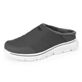 Winter grey waterproof thermal slippers with thick EVA sole and warm faux fur lining - 39 / Dark Gray