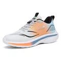 Atmungsaktive Mesh-Laufschuhe in Weiß mit orangefarbenem und hellblauem Verlauf - EU 39 / Weiß und Orange