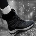 Women's black thermal snow boots with thick faux fur lining and anti-slip rubber soles - EU 36 / Black