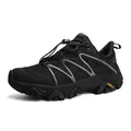 Black outdoor hiking shoes with speed lacing system and rugged thick rubber soles - 36 / YX-2551 Style / Black