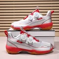 Silver mesh tennis shoes with red accents and dual rotary buckle quick lacing system - 36 / Silver