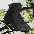 All-black high-top tactical outdoor boots with 3320 embossed design and rugged rubber sole - 39 / High-Top Tactical Boots (2718) / Black
