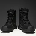 High-top black tactical outdoor boots with durable suede and AS33 logo detail - 39 / Black