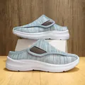 Scarpe da camminata blu traspiranti con cinturino in velcro e suola spessa - Blu Luna