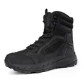 Men's black tactical hiking boots with durable nylon fabric and anti-collision toe design - EU 39 / Black