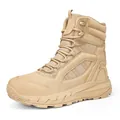 Khaki high-top tactical combat boot with breathable nylon mesh and non-slip rubber sole - EU 39 / Sand