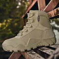 Khaki high-top tactical hiking boot in suede and mesh with non-slip rubber sole - EU 39 / Sand