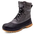 Dark grey and black high-top outdoor tactical boots with AS33 logo and non-slip rubber sole - 39 / Black and Gray
