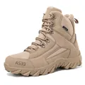 Classic desert khaki tactical outdoor boots with non-slip thick rubber soles for hiking - 39 / Sand Single Lining