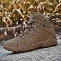 Dark brown high-top tactical outdoor boots with durable synthetic mesh and rubber sole - EU 39 / Brown