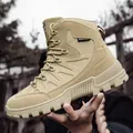 Men's high-top outdoor tactical boots in sand suede and nylon with non-slip sole - EU 39 / Sand