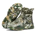 Men's high-top jungle tactical boots with camouflage pattern and deep grip rubber soles - 39 / Army Green