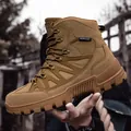 Brown high-top tactical hiking boot with durable suede upper and rugged rubber outsole - EU 39 / Brown