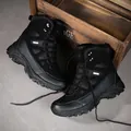 Black high-top tactical combat boots with breathable leather and rugged rubber sole - EU 39 / Black