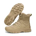 Tactical desert high-top combat boots for men with breathable mesh and anti-slip sole - 39 / Sand
