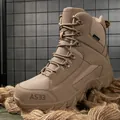 Bottes de randonnée tactiques pour hommes couleur sable avec semelles antidérapantes - 40 / Style Non Doublé (AS33) / Sable