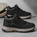 Zwarte heren winterschoenen met dikke pluche voering en antislip rubberen zool - EU 39 / Zwart