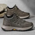 Hoge outdoor wandelschoenen voor heren in donkerbruin met warme fleecevoering en antislipzool - EU 39 / Khaki