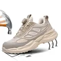 Safety shoes in khaki with steel toe protection and quick rotary buckle lace system - EU 36 / Khaki