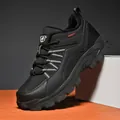 Men's black fleece-lined warm outdoor sneakers with non-slip thick rubber soles - EU 36 / Black
