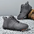 Dark grey winter boots with faux sheepskin lining and non-slip rubber soles for warmth - EU 36 / Gray