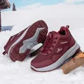 Winter thermal walking shoes in burgundy with warm plush lining and non-slip sole - EU 36 / Wine Red (Women)