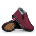 Women's burgundy winter snow boots with warm faux fur lining and side zipper closure - EU 35 / Wine Red (Women)