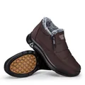 Winter snow boots in dark brown with warm faux fur lining and anti-slip rubber sole - EU 39 / Brown (Men)