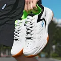 White breathable indoor sports shoe with neon green lining and durable rubber sole - EU 40 / White Black